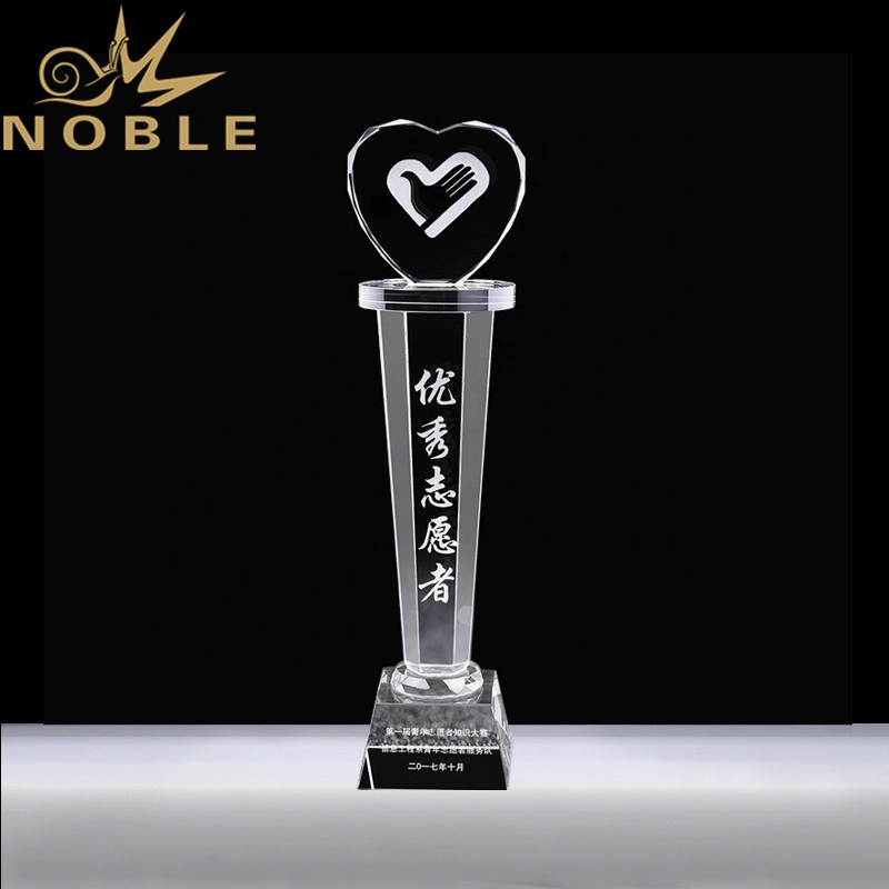 Love Heart Free Engraving Custom Crystal Award Trophy