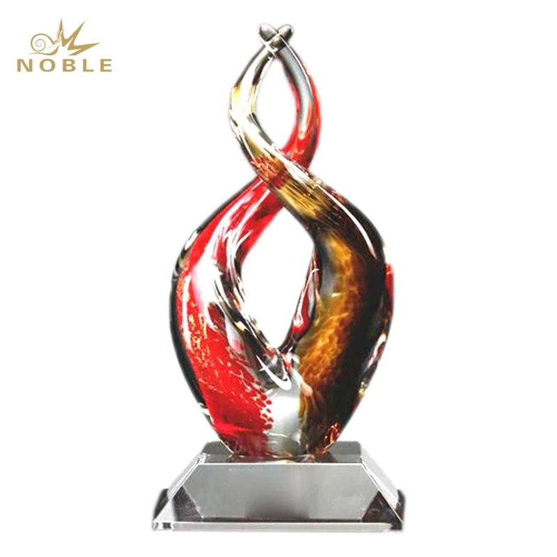 Noble Hand Blown Glass Art Trophy for Decoration Souvenir gifts