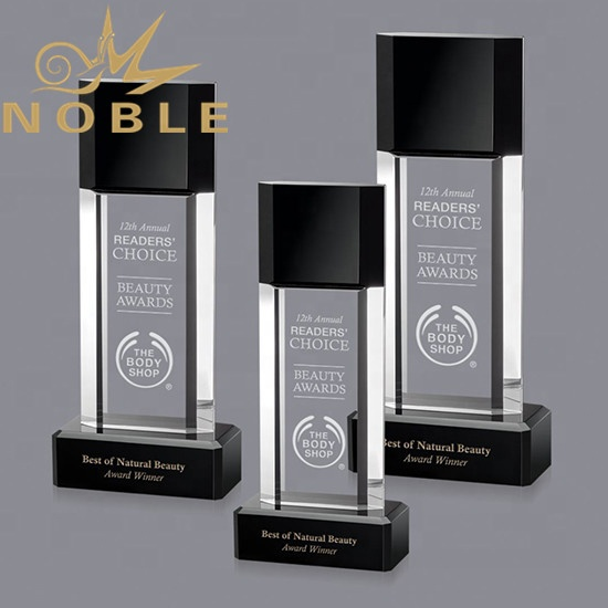 Best Selling High Quality Custom Crystal Plaque Award Combine with Black Crystal