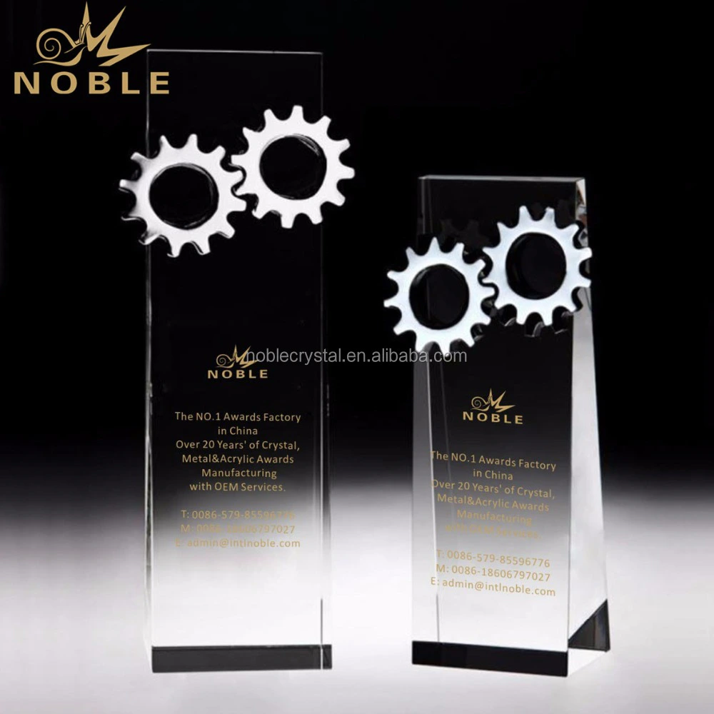 High Quality Custom Teamwork Award Crystal Wedge Trophy