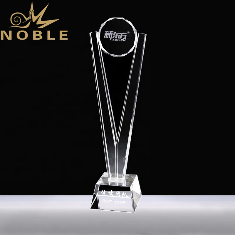 new design high quality custom engraving crystal trophy award