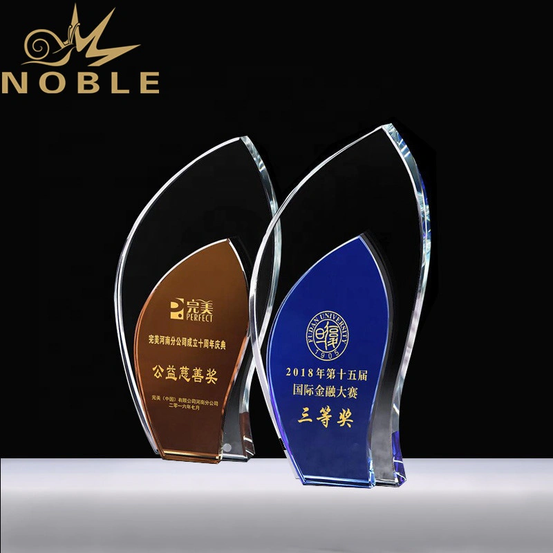 Noble new design crystal plaque trophy with free engraving