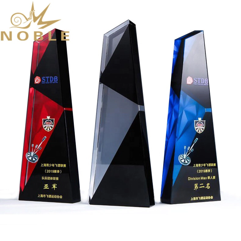 Factory sales custom made unique design trophy crystal awards