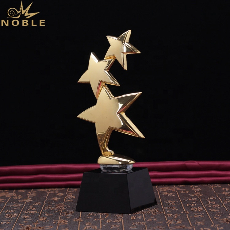 Wholesale Trophy Custom Metal Star Awards with Crystal Base