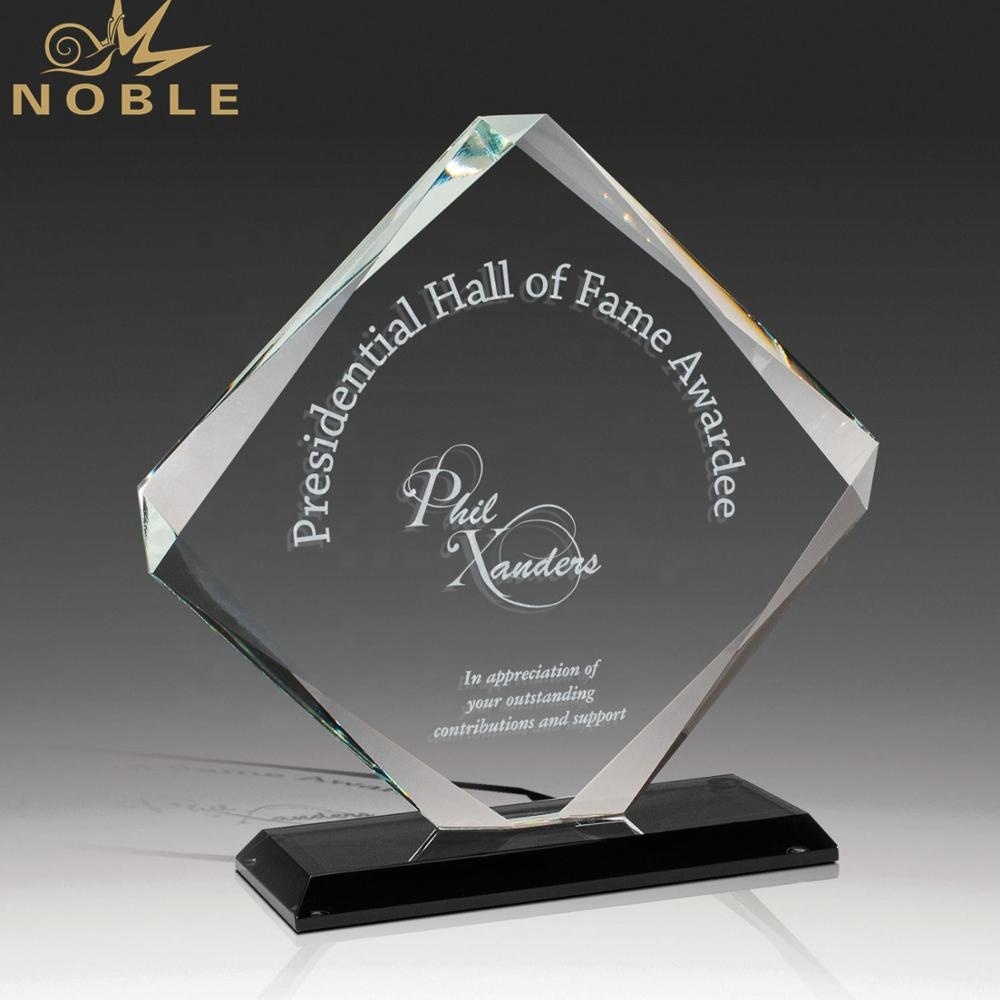 Best Selling Custom Blank Crystal Plaque Awards with Black Crystal Base