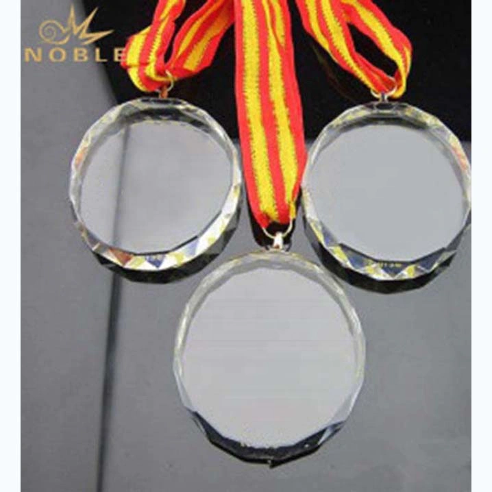 Noble high quality Laser engraving Custom Crystal Running Medal