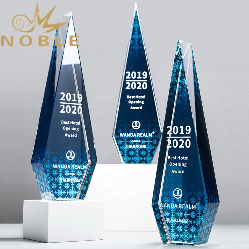 Hot selling new design Popular Custom crystal award trophy with color printing