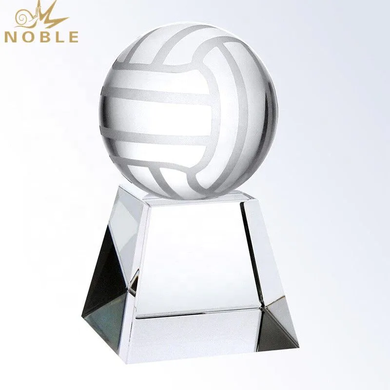 100mm diameter Optical sports ball trophy accessory crystal volleyball