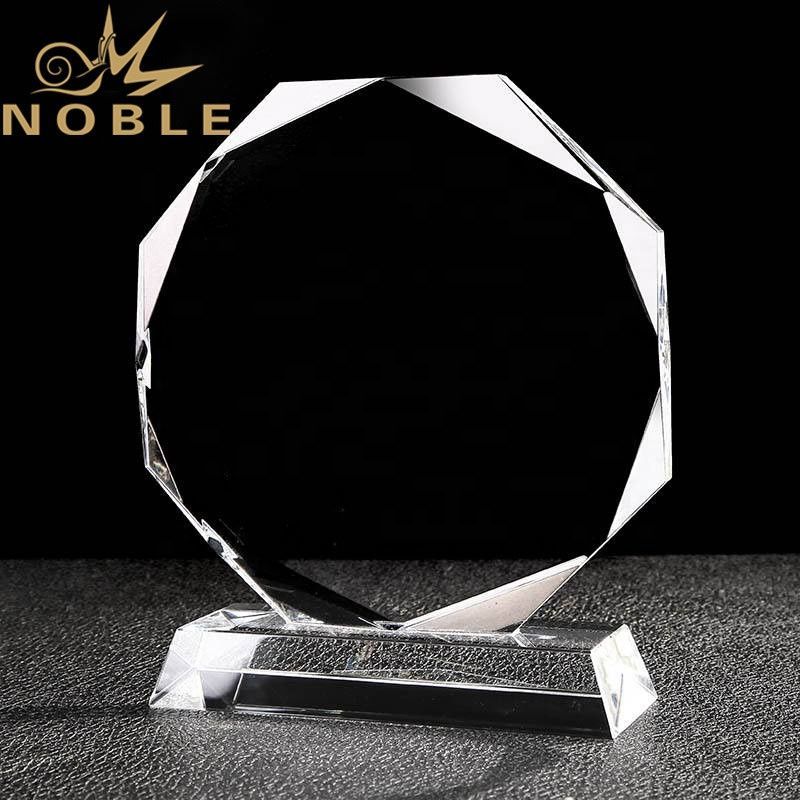Noble Popular new design custom engraving crystal octagon trophy award