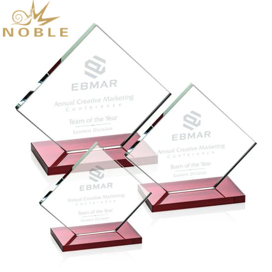 Hot selling Custom Engraving Glass Square Plaque Award