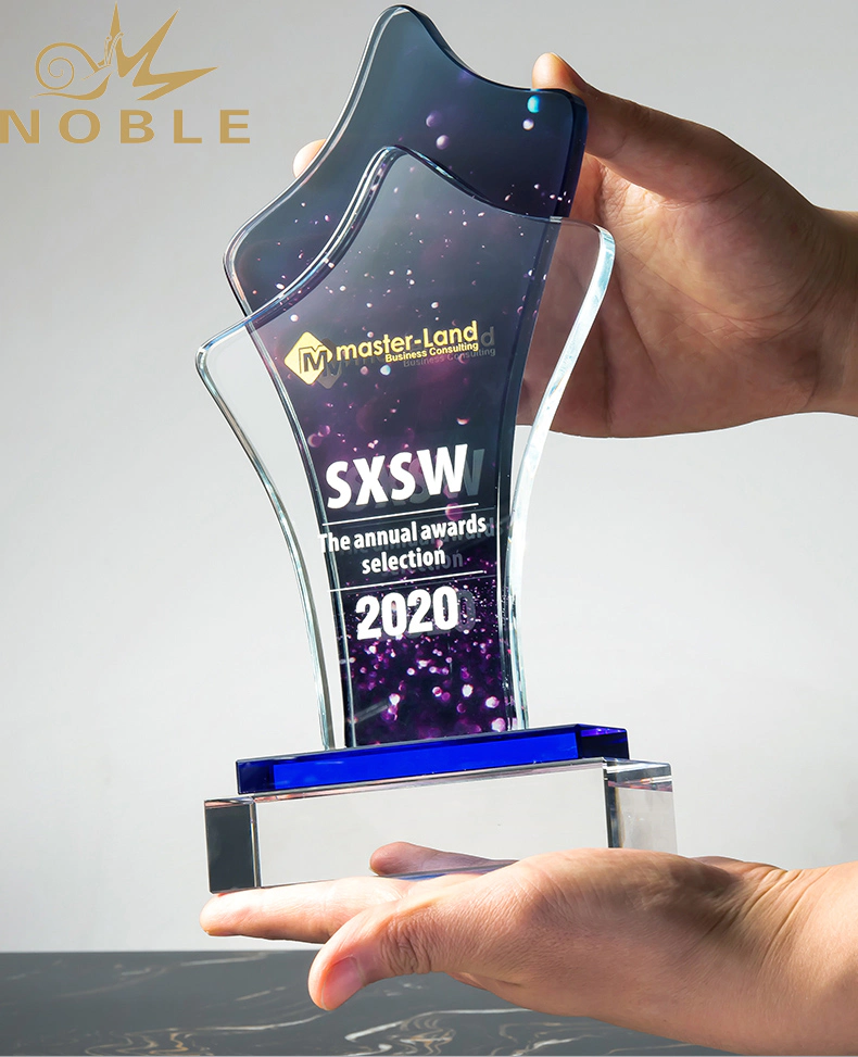 Custom Color Printing High Quality Crystal plaque Trophy