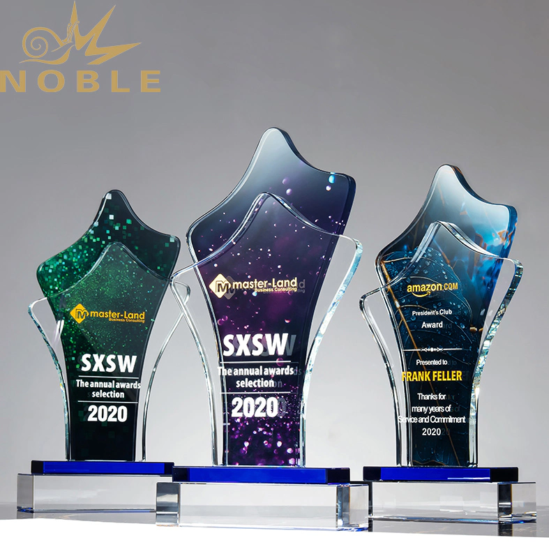 Custom Color Printing High Quality Crystal plaque Trophy