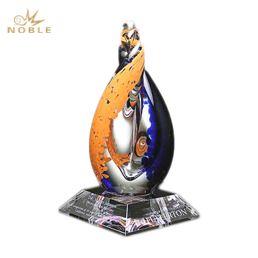 Bespoke Glass Art Craft Trophy Hand Blown Glass Award