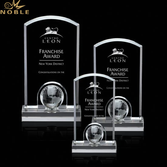 New design free engraving custom Crystal Globe Award