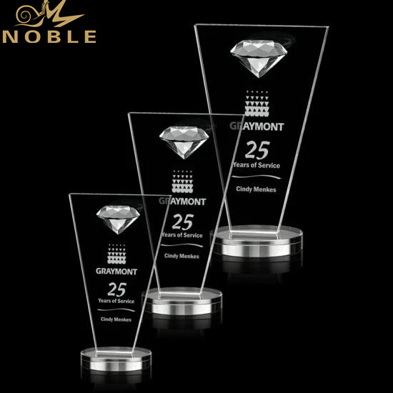 Custom Crystal Diamond Plaque Trophy with Free engraving