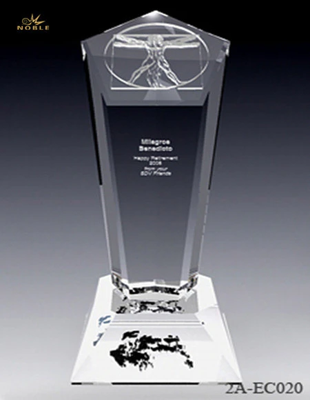 New Arrival Custom engraving Crystal Pentagon Block Award Trophy