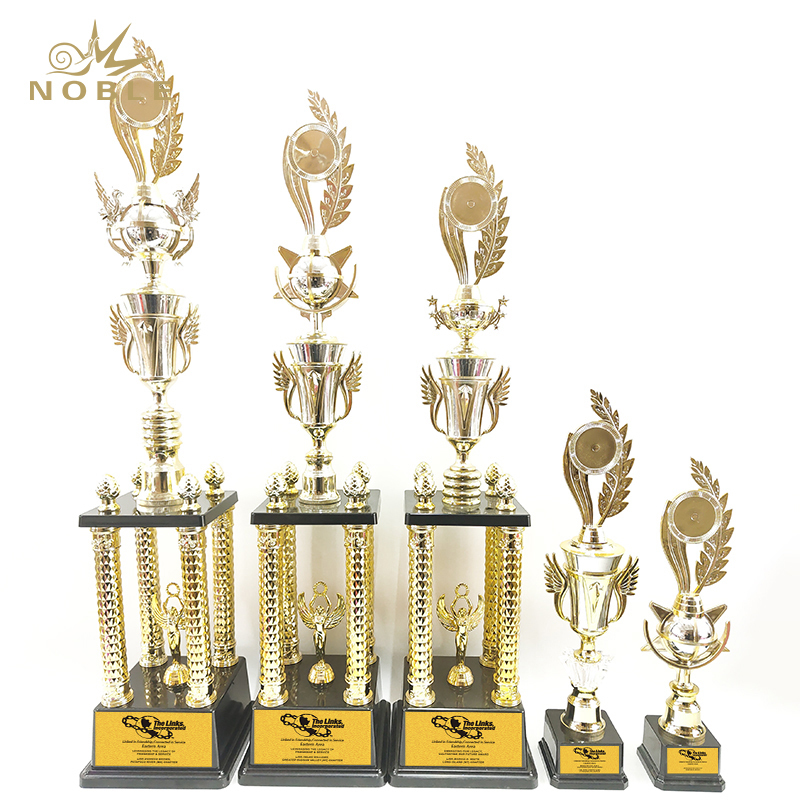 Custom Cheap Price High Quality Sport Soccer metal trophy wholesale Award medals medallion and trophies