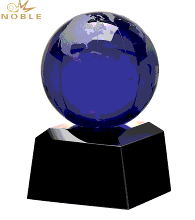 Free engraving Custom Blue Crystal World Globe Awards
