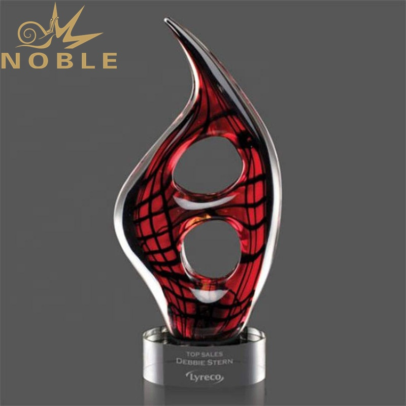 Hand blown glass home decoration gift custom Art glass award with free engraving
