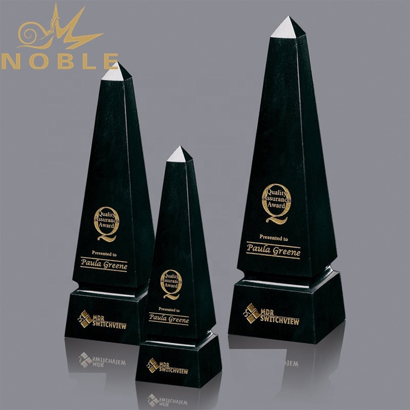 Custom engraving Black Crystal Obelisk Award