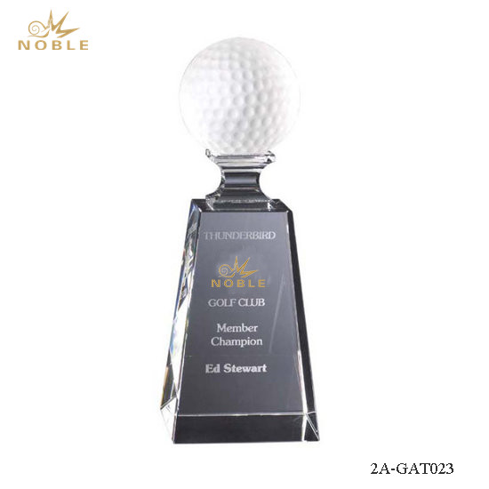 High Quality Alicante Crystal Golf On Crystal Cube Award Trophy