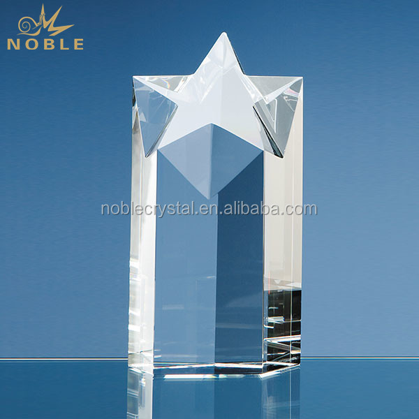 Custom engraving Crystal Star Column Award