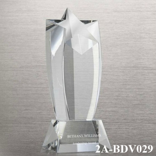 Custom Logo Shooting Star Award Crystal Star Trophy