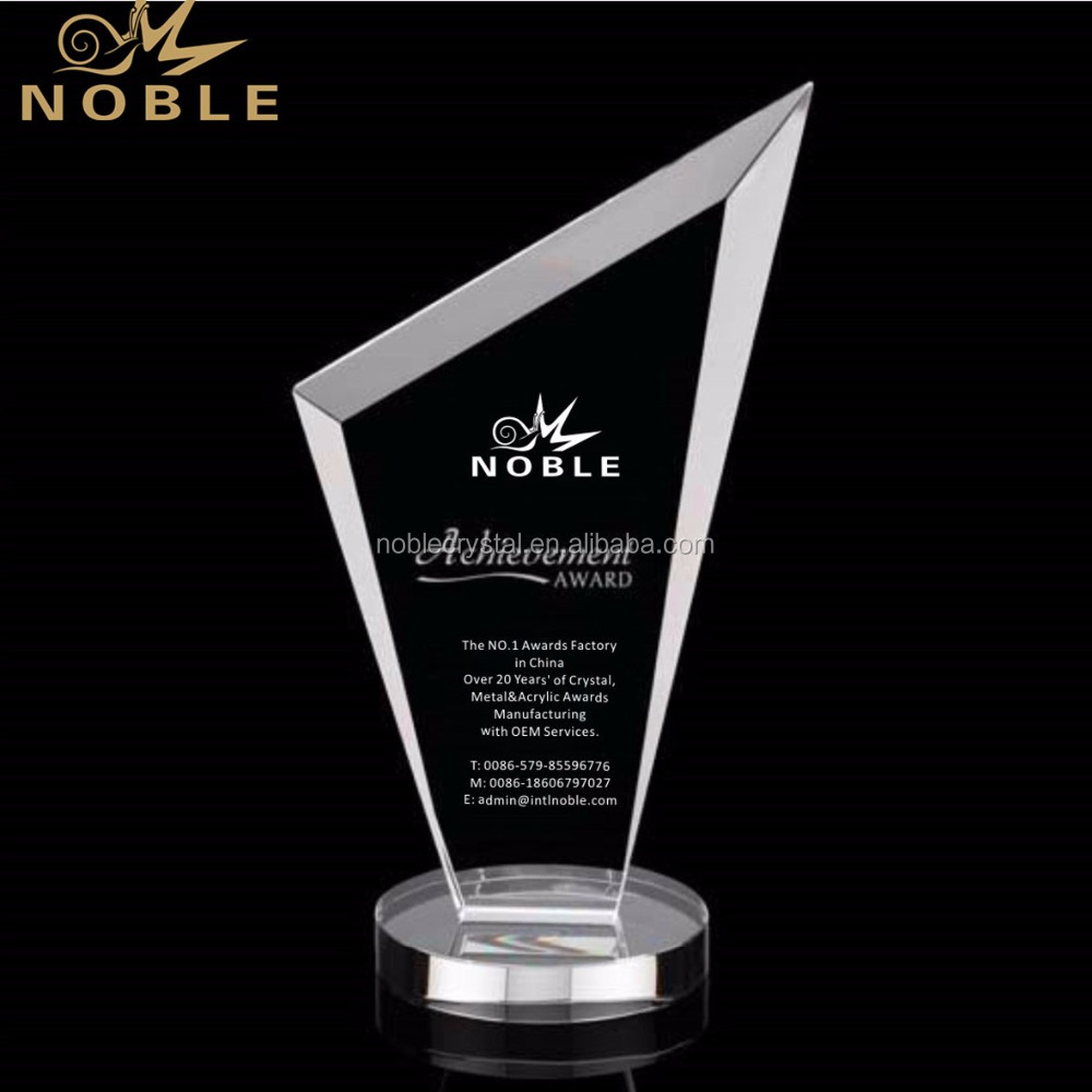 Optical Clear Blank Awards Sports Crystal Trophy