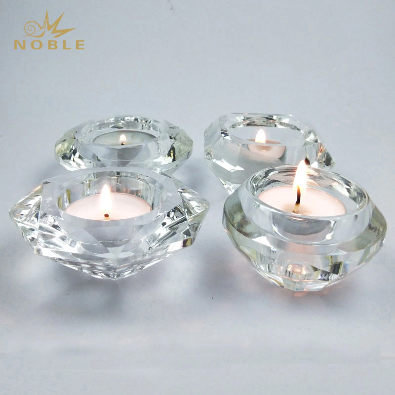 Handmade Cut Crystal Tealight Candle Holders for Wedding Decorations