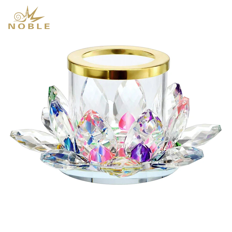 Noble Creative Decoration Popular Crystal Votive Glass Lotus Candle Holder