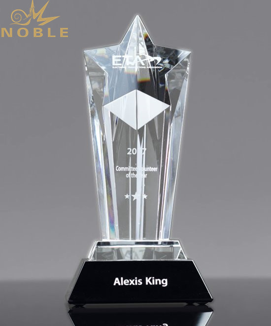 Unique design High quality free engraving Custom Crystal Star Award