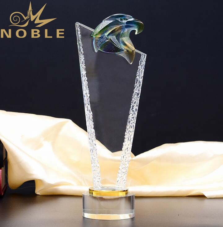 Custom engraving crystal Eagle trophy