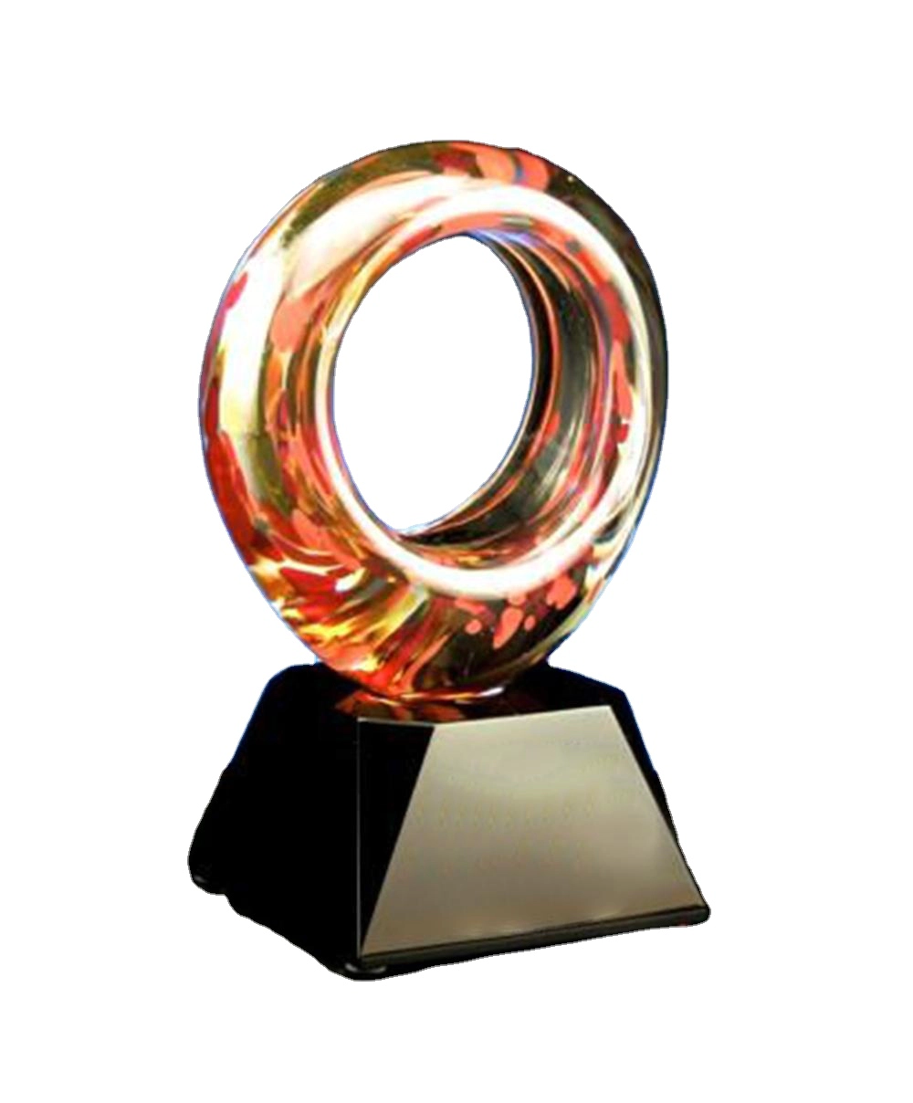 High Quality Art Glass Decoration Hand Blown Glass Trophy