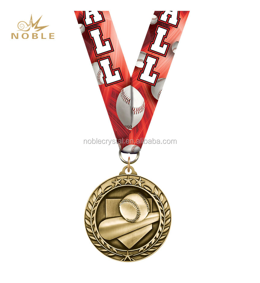 Custom Design Gold Plated Baseball Medal