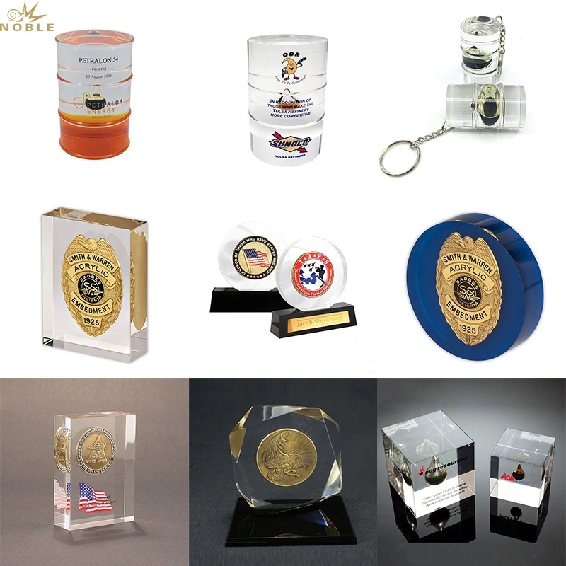 Professional Manufacturer High Quality Acrylic Custom Award Lucite Embedment Souvenir Gifts