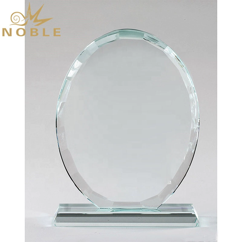 Noble Oval Shape Trophy Plaques Cheap Jade Glass Awards
