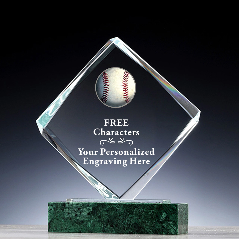 High Quality Blank Crystal Baseball Trophy Custom Sports Champions Award