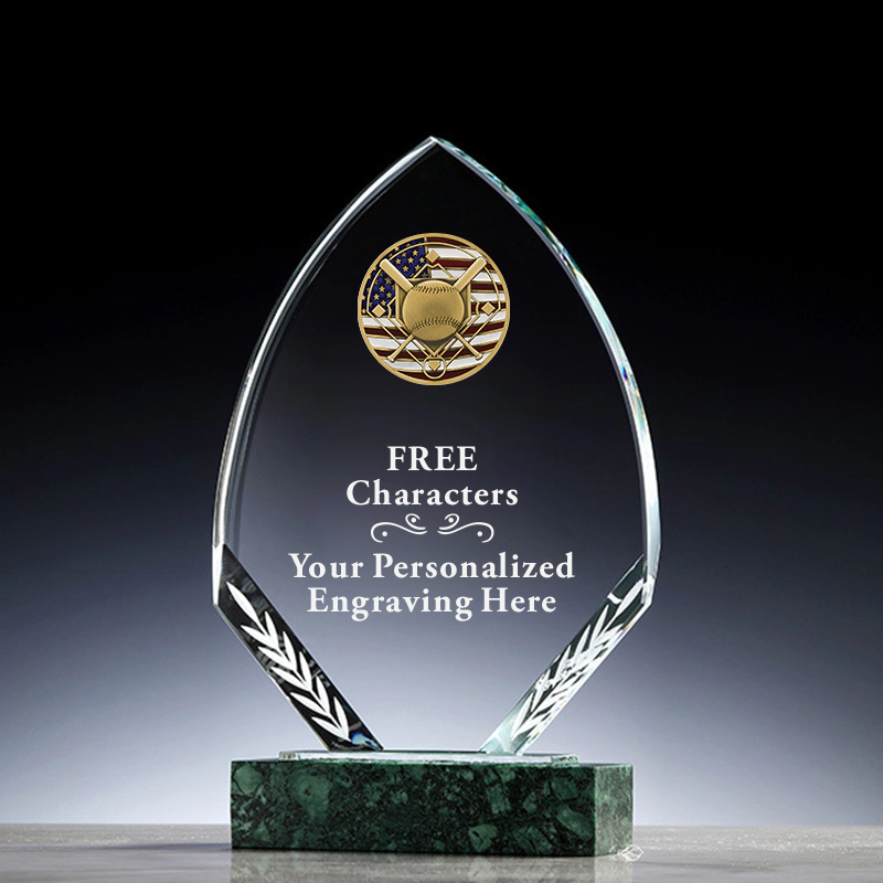 High Quality Outstanding Sports Baseball Trophy Custom Crystal Award for Baseball Sports Clubs