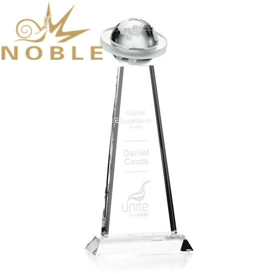 Noble high quality custom optical crystal tower Virago Globe Award
