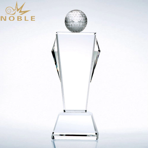 Noble Crystal Champion Golf Trophy with free engraving
