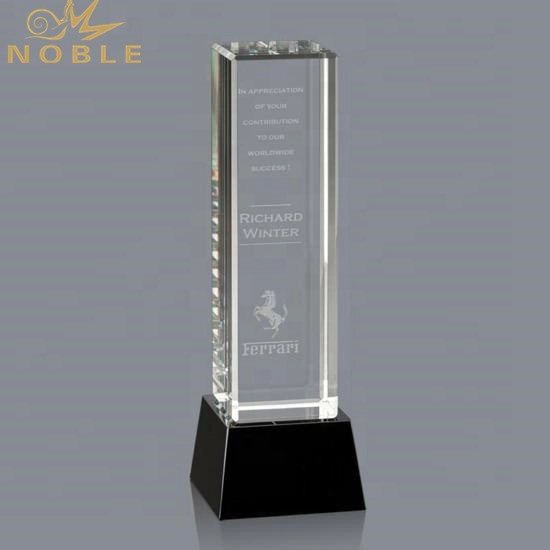 3D laser engraving Custom Crystal cube tower award