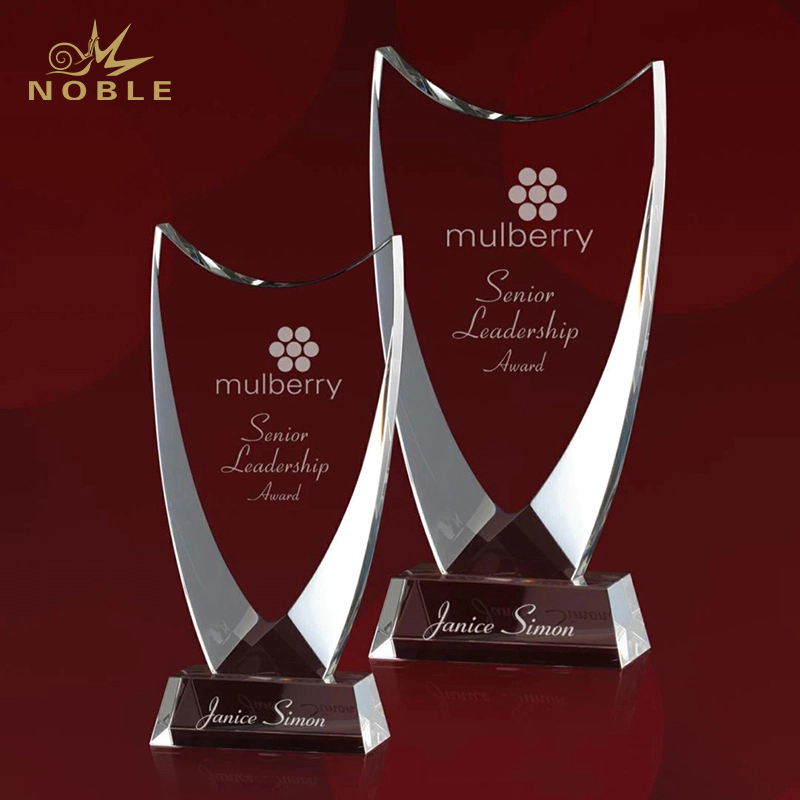 Custom New Design Free Engraving Crystal Dawkins Award Optical Crystal Plaque Trophy