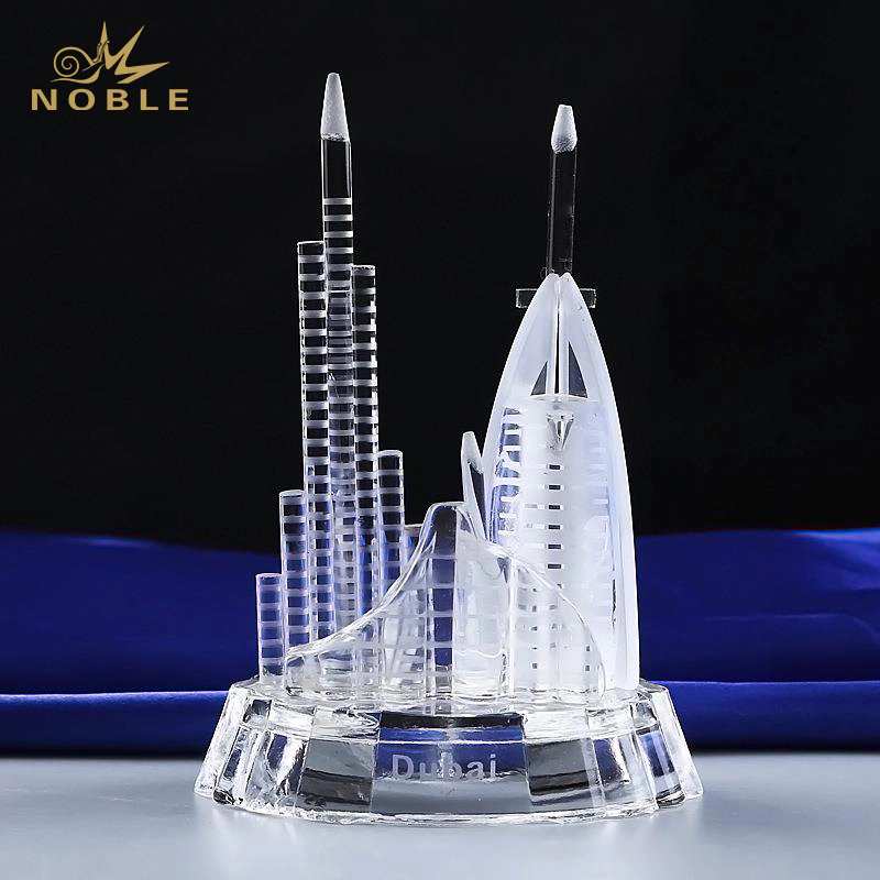 Dubai Skyline Famous Landmarks Crystal Replica Gift Tourist Souvenir