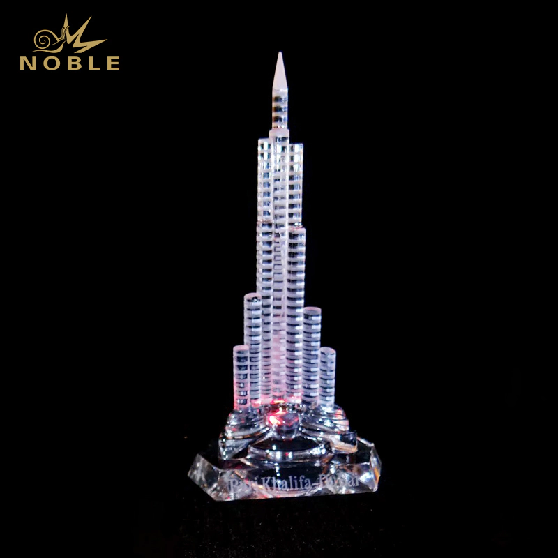 Dubai Famous Landmark Tourist Souvenir Gift Crystal Replica Burj Khalifa 3D Crystal Khalifa Tower