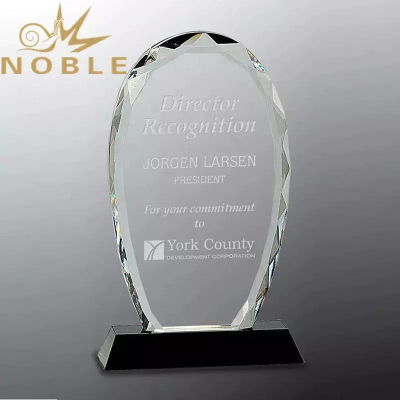 Noble Faceted Prestige Crystal plaque trophy
