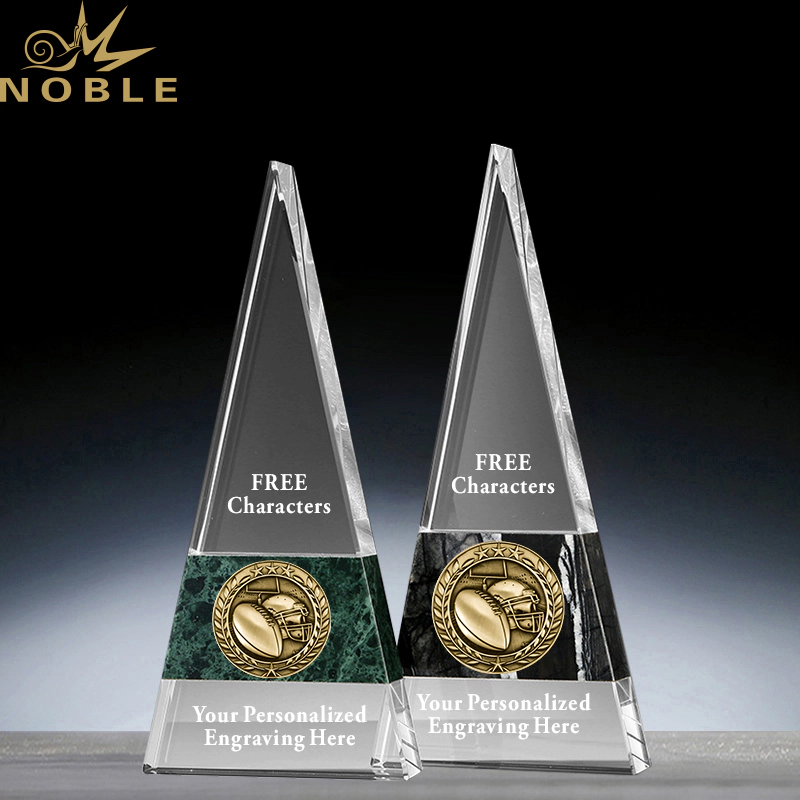 Best Selling Custom Sports Crystal Marble Pyramid Trophy