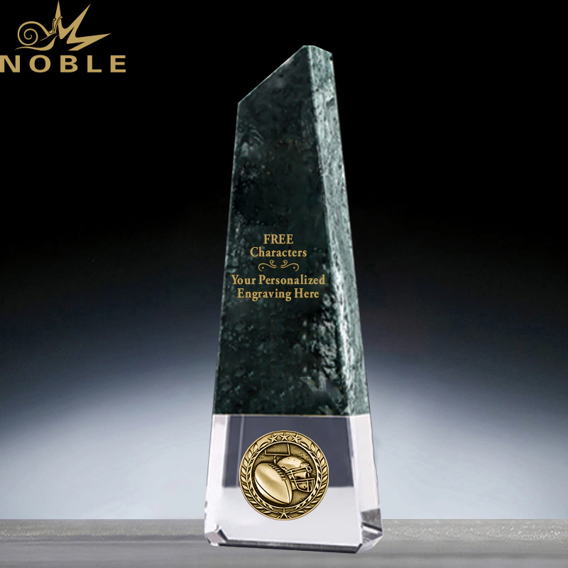 Free Enegraving Marble Obelisk Trophy With Custom Metal Medals