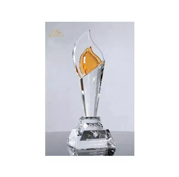 New Design best selling Custom crystal flame trophy