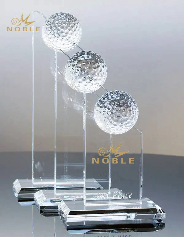 Different Size Custom Engraved Crystal Golf Trophy