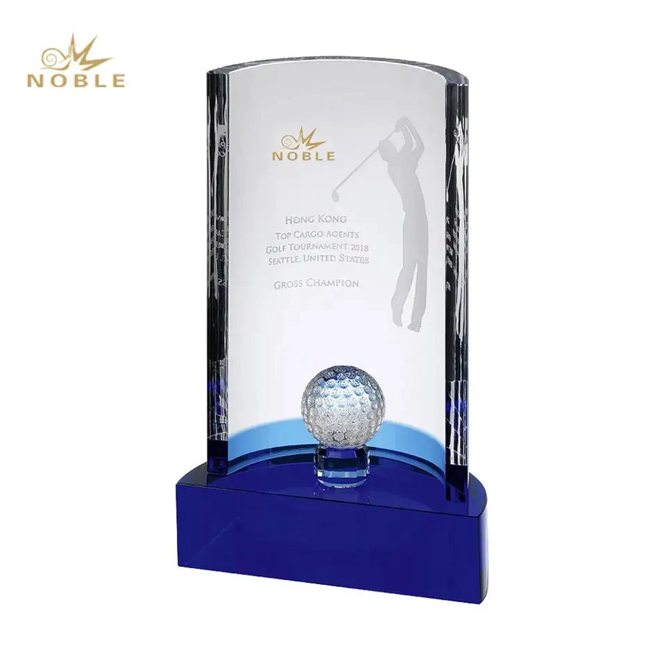 High Quality Custom Golf Trophy Crystal Gifts Golf Award